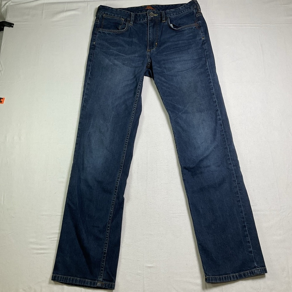 Tommy Bahama Jeans Mens 33X32 Blue Denim Flat Front Authentic Straight Leg 642